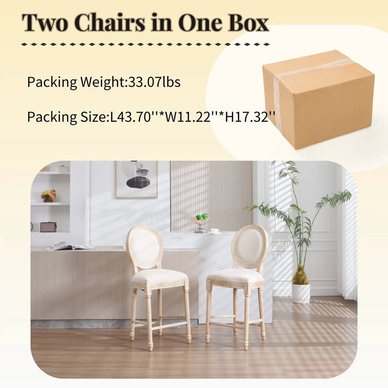French Country 26'' Height Bar Chairs Set of 2 by HouseOfZazla