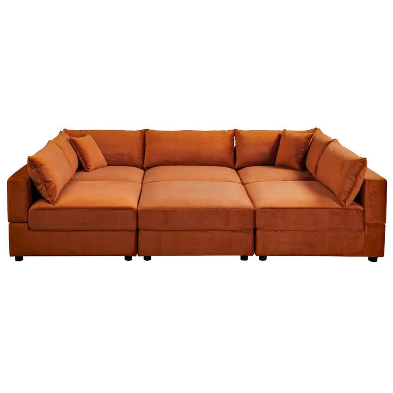 Hayward Burnt Modular Sectional Sofa by HouseOfZazla