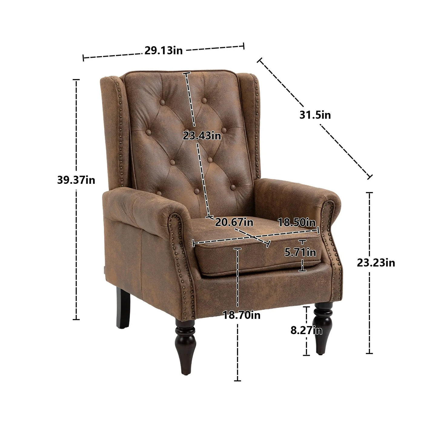 Modern Accent Armchair With Sturdy Wood Legs by Unique Piece Furniture
