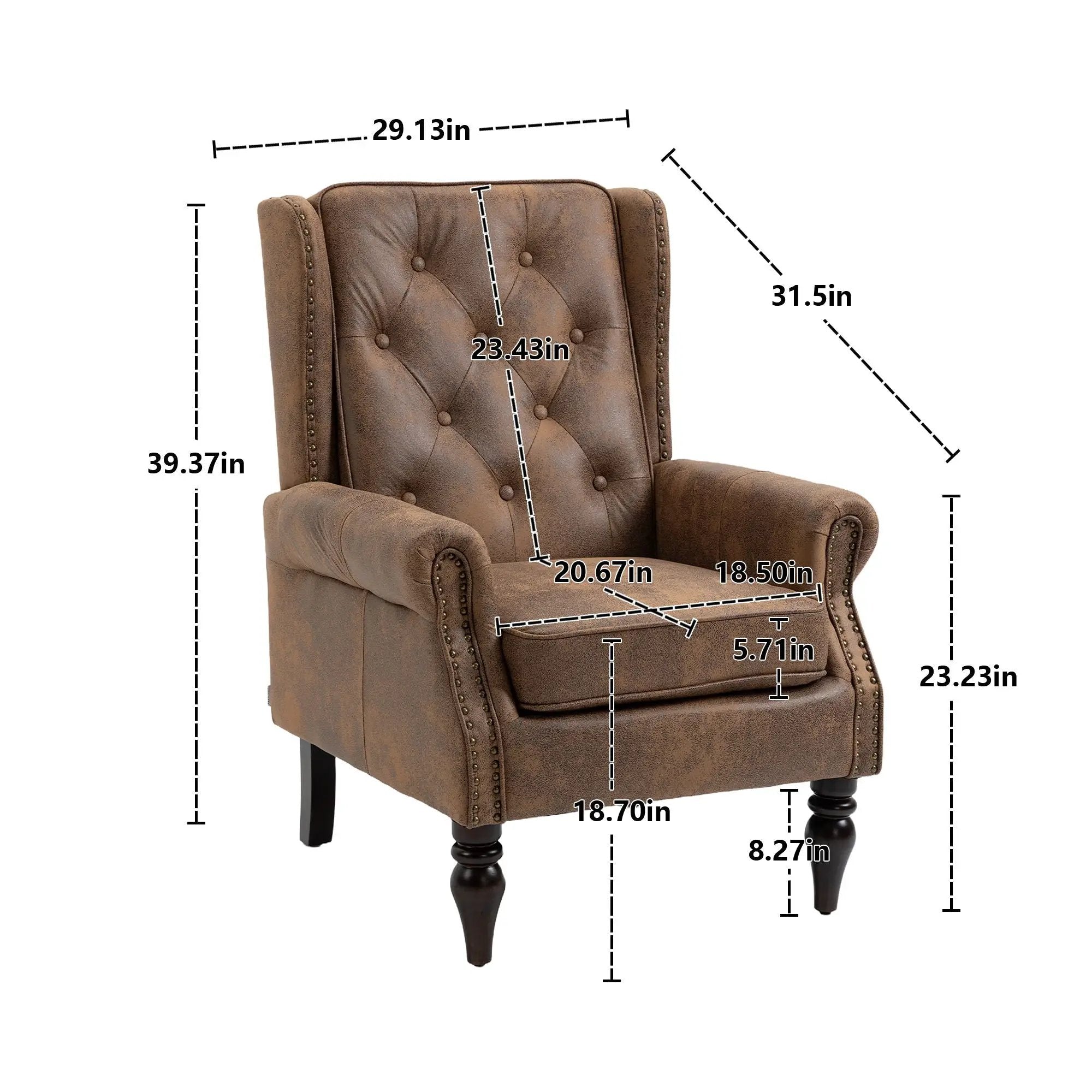 Modern Accent Armchair With Sturdy Wood Legs by Unique Piece Furniture