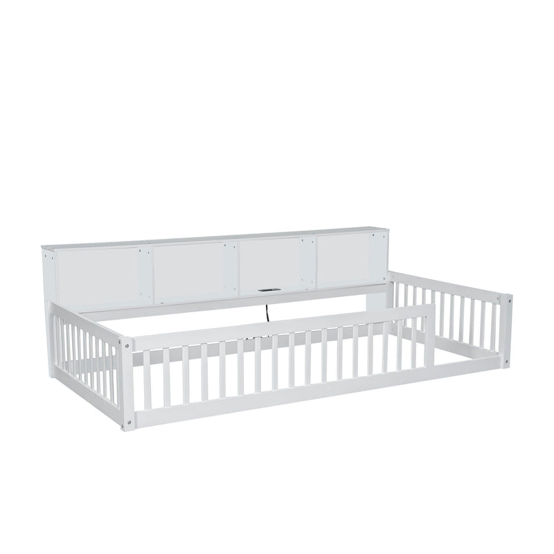 Floor Bed With Storage Cabinets And USB Ports by HouseOfZazla