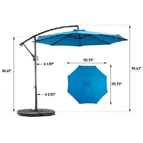 10ft Offset Hanging Market Patio Umbrella with Easy Tilt Adjustment by HouseOfZazla