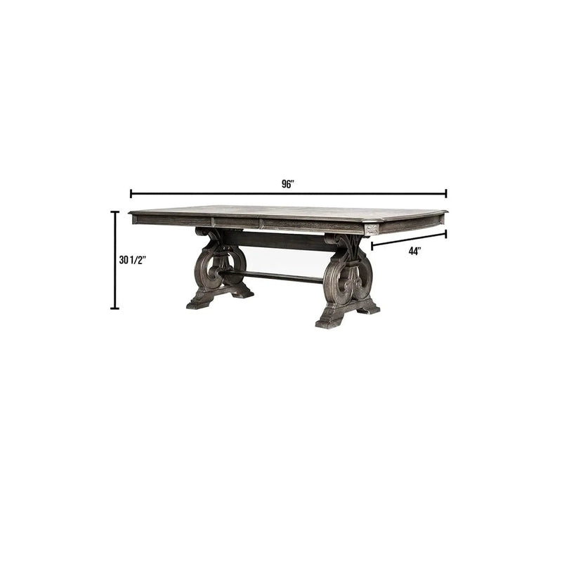 Dining Table With Expandable Leaf And Trestle Base Dining Room - Natural / Rustic by Unique Piece Furniture
