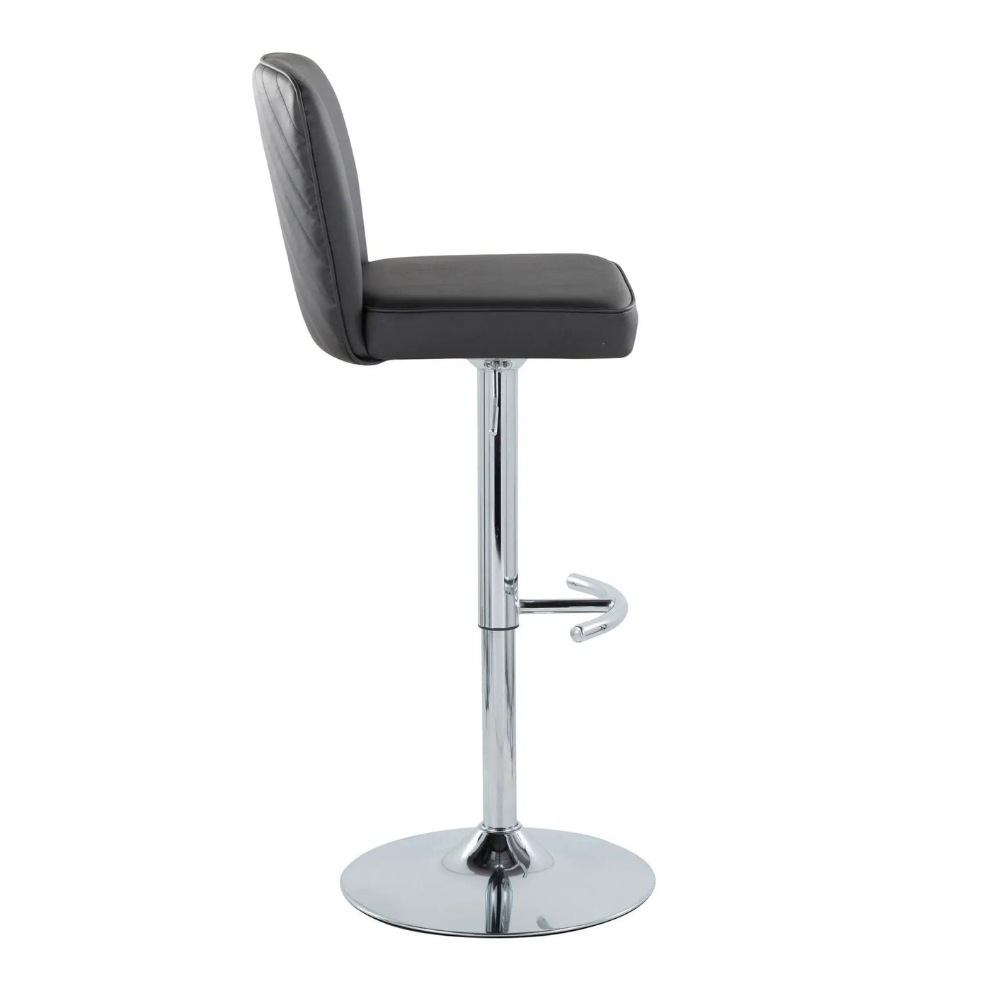 Henry - Contemporary Adjustable Barstool With Swivel & Rounded T Footrest (Set of 2) by HouseOfZazla