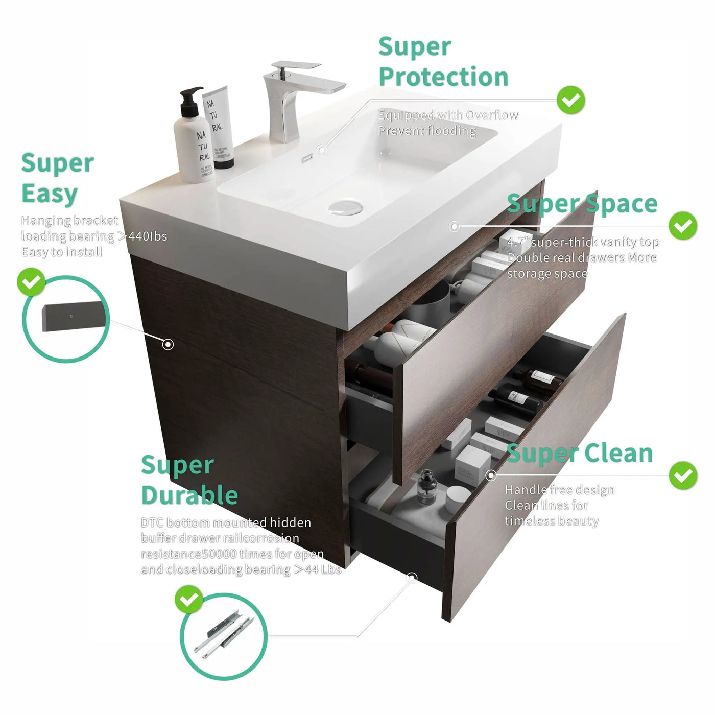 Alice Bathroom Vanity Wall Mounted With Sink by HouseOfZazla