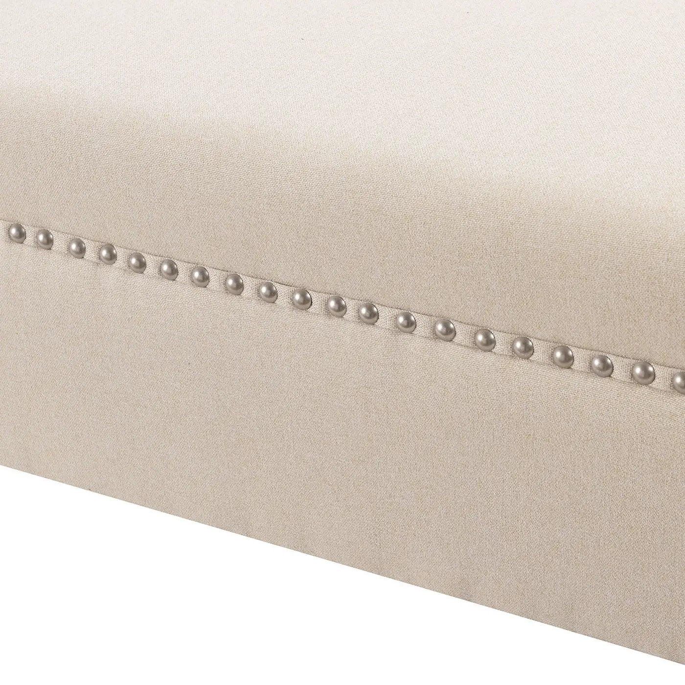 Kathy - Roll Arm Entryway Accent Bench - Sky Neutral Beige by HouseOfZazla