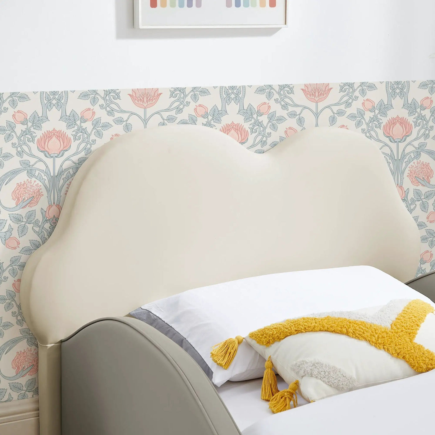 Cute Cloud Shape Bed With Guardrails Cartoon Design, Storage Pocket by Unique Piece Furniture