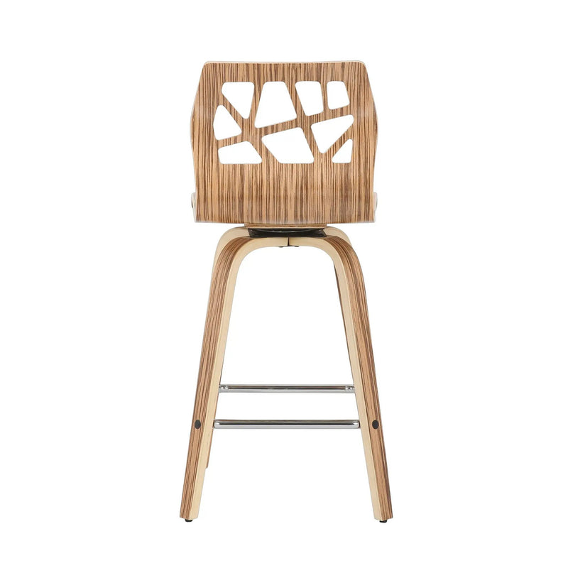 Folia - Mid Century Modern Counter Stool With Footrest (Set of 2) by HouseOfZazla