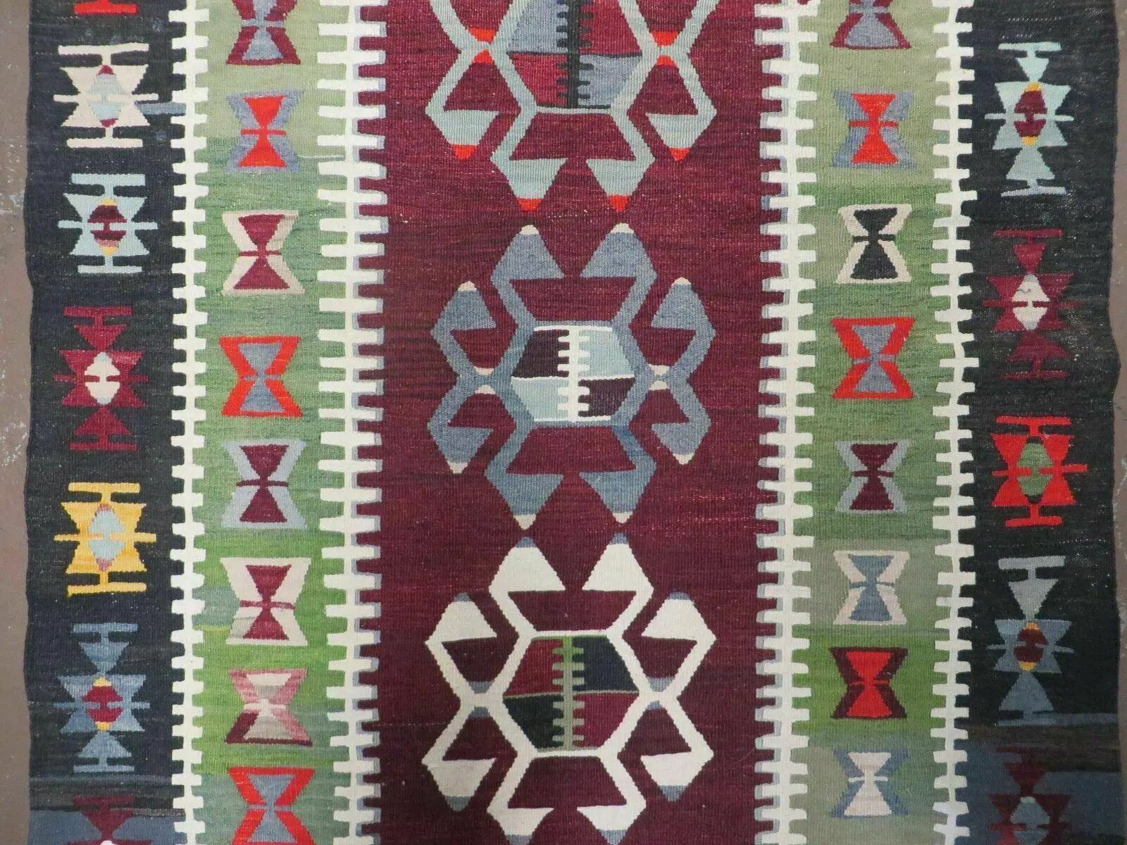 3' 8" X 5' Vintage Turkish Kilim Handmade Flat Weave Wool Rug Veg Dyes by Jewel Rugs