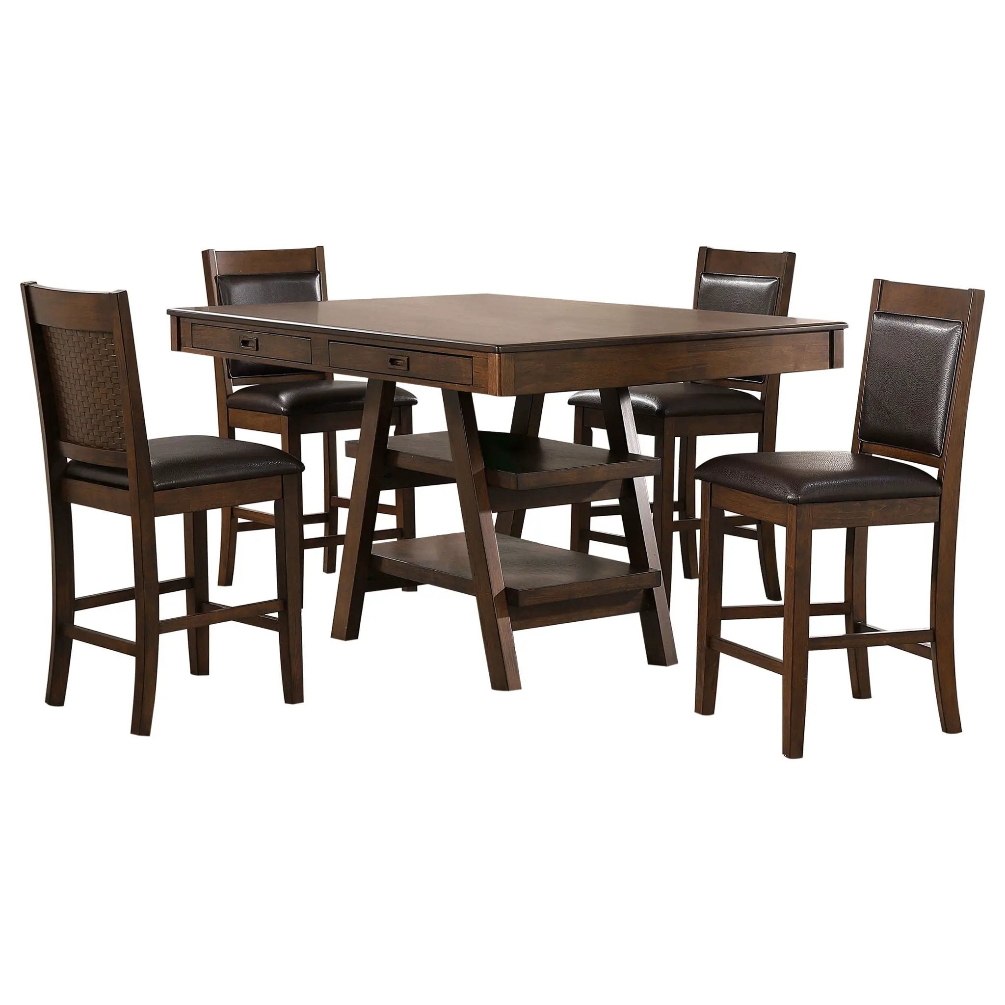 Dewey 5-piece Rectangular Dining Table Set Walnut by Unique Piece Furniture