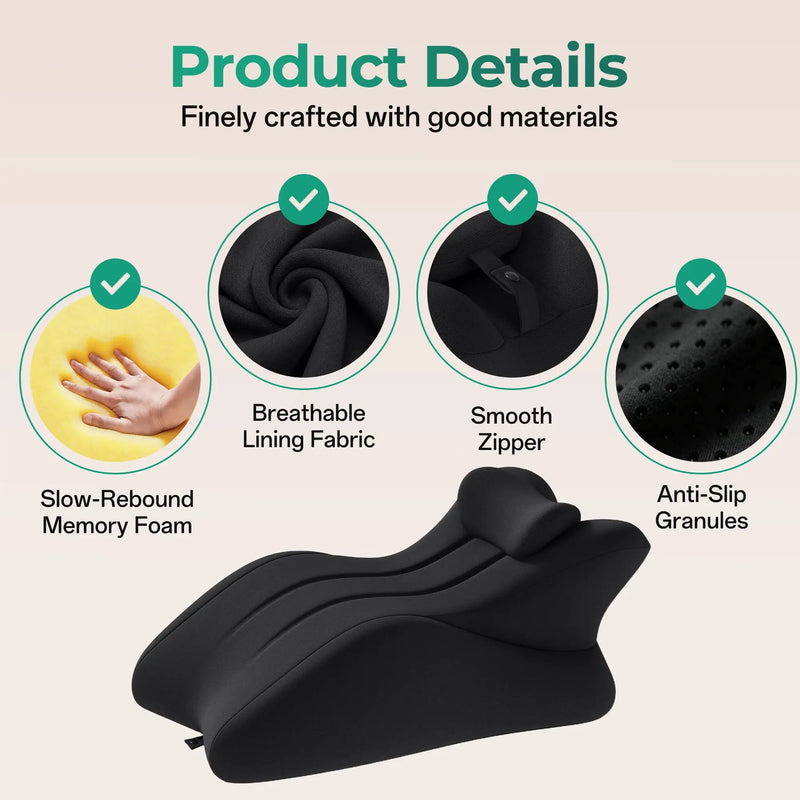 27° Ergonomic Memory Foam Support Pillow for Couples by HouseOfZazla