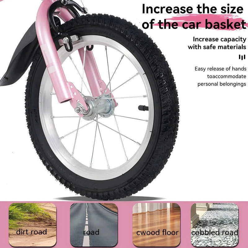 Fkznpj - 18" Sporty Kids Bike With Training Wheels And Stand Adjustable Saddle Suitable For Boys And Girls Aged 5 - 10 Years Tall Height 39 - 49" Available In A Variety Of Colors by HouseOfZazla