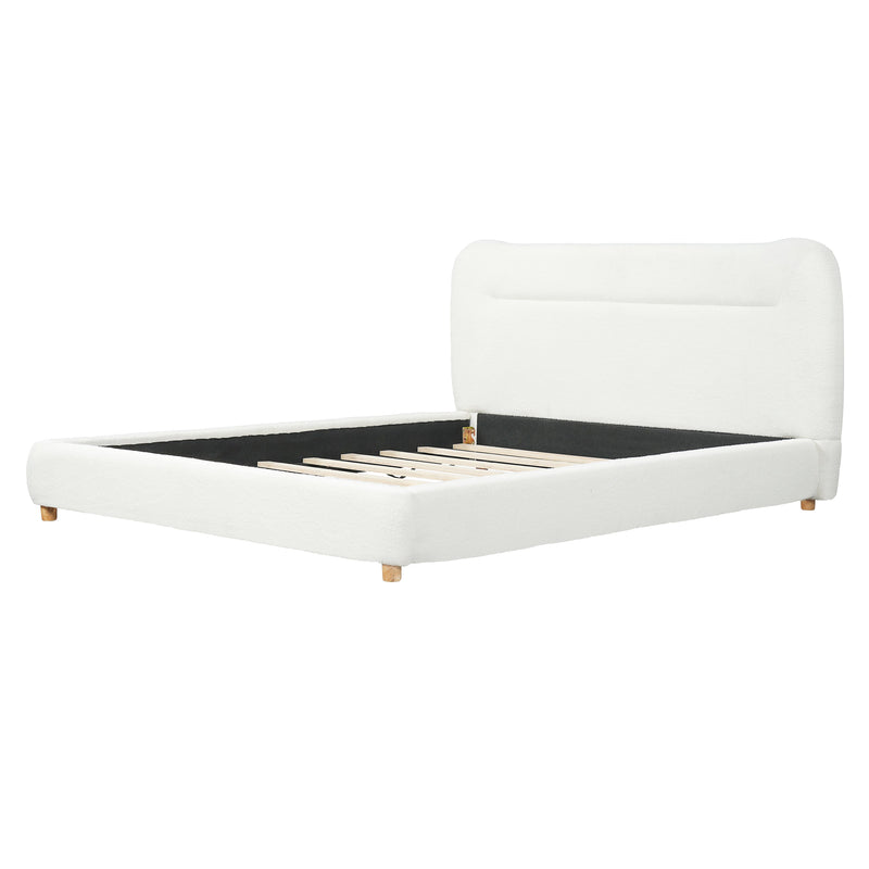 Minimalist Curved Headboard Teddy Bear Plush Bed, Queen by HouseOfZazla