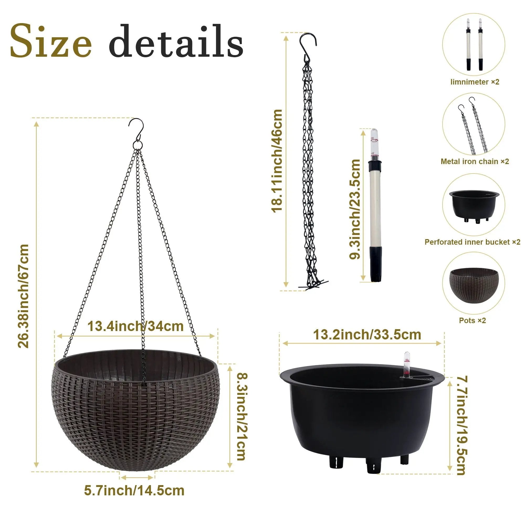 Self Watering Hanging Planter by Unique Piece Furniture