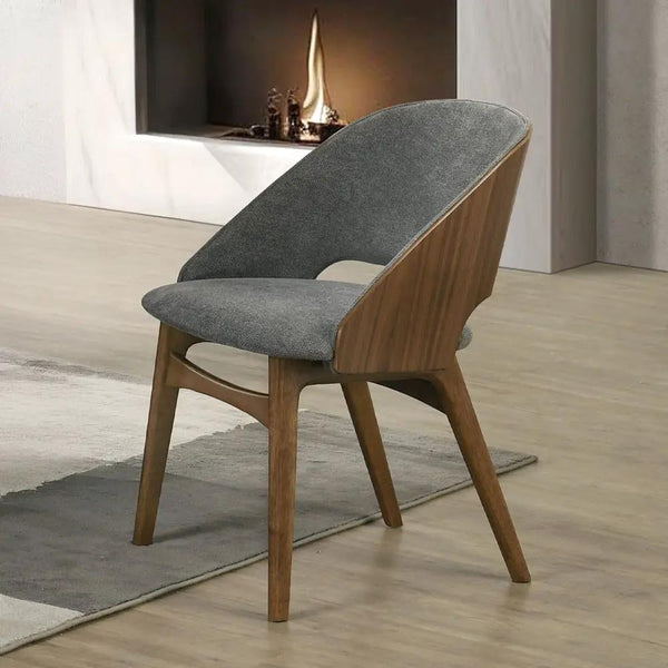 Delmon - Side Chair (Set of 2) - Gray / Dark Walnut