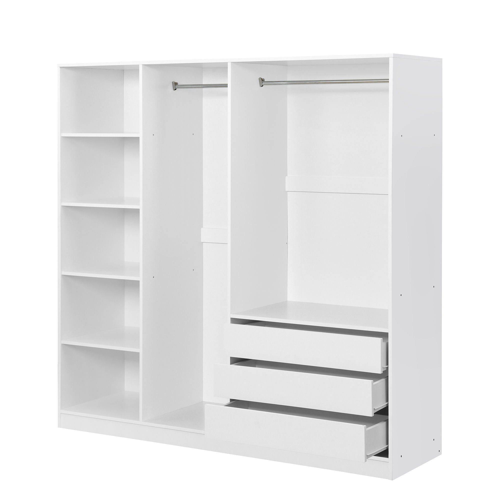 Doorless Storage Wardrobe For Dedroom With Shelves And 3 Drawers by HouseOfZazla