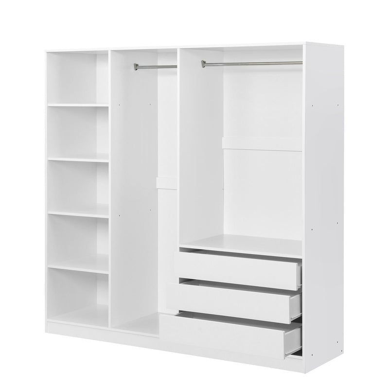Doorless Storage Wardrobe For Dedroom With Shelves And 3 Drawers by HouseOfZazla