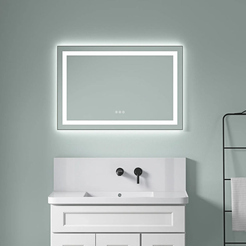 36" x 24" LED Bathroom Mirror with Front and Backlight by HouseOfZazla