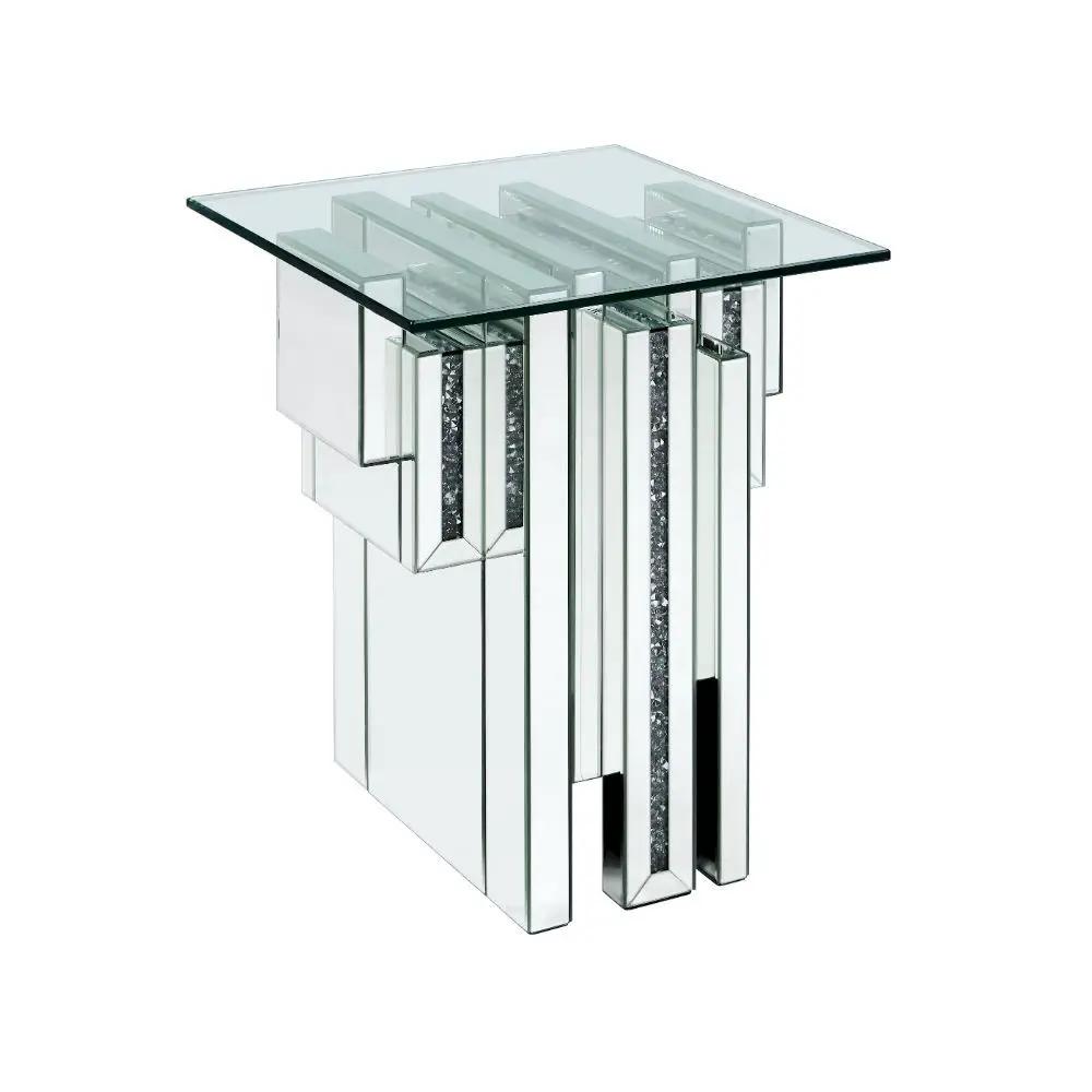 Noralie - 20" End Table With Faux Diamonds - Mirrored by Unique Piece Furniture
