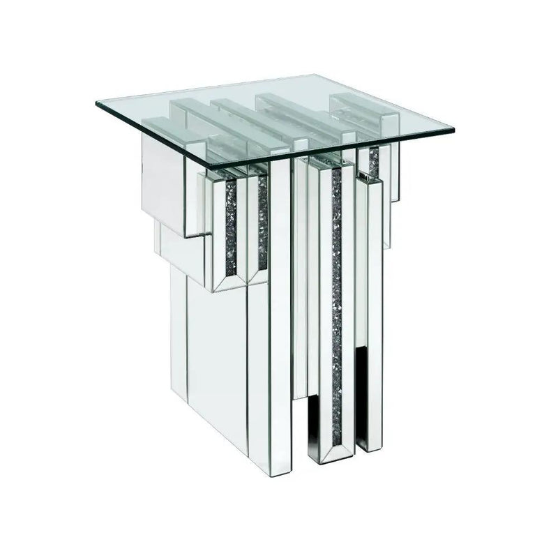 Noralie - 20" End Table With Faux Diamonds - Mirrored by Unique Piece Furniture