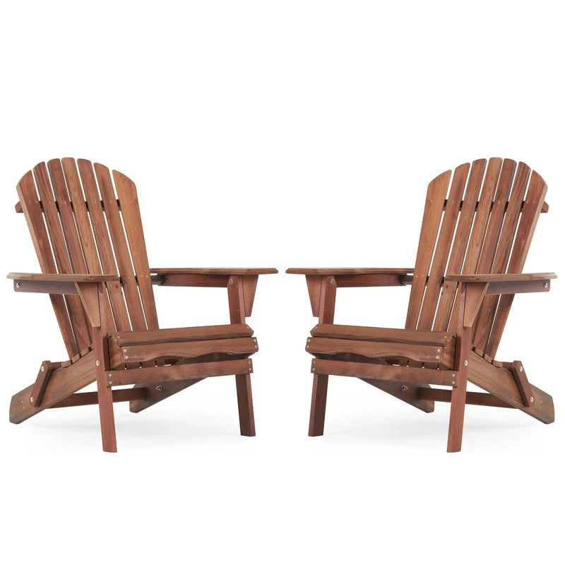 Lounge Patio Chair For Garden Outdoor Wooden Folding Adirondack Chair (Set of 2) Solid Cedar Wood Lounge Patio Chair For Garden by Unique Piece Furniture