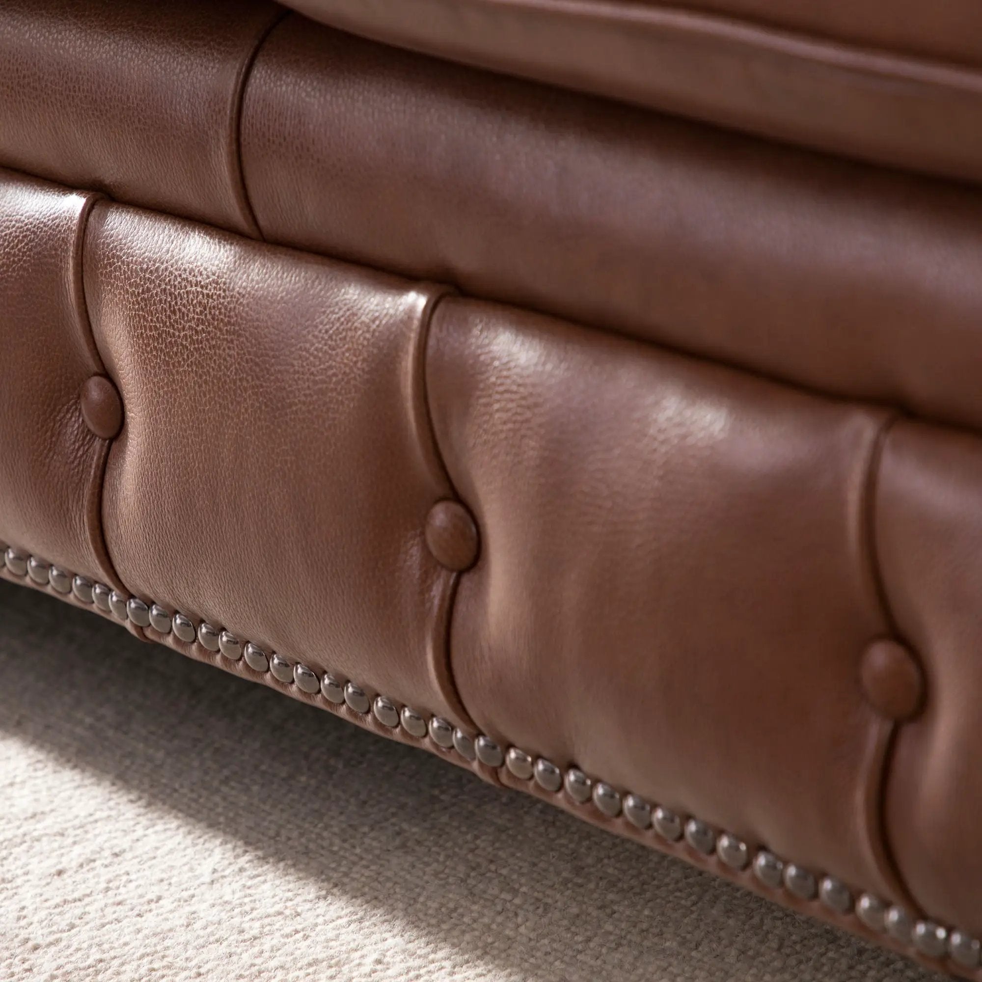 Traditional Tufted Chesterfield Nailhead Sofa by Unique Piece Furniture