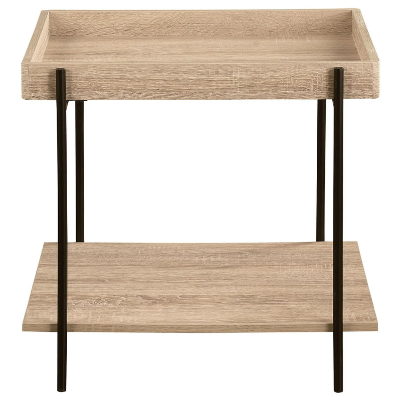 Fallon Square Engineered Wood End Table Light Brown by Unique Piece Furniture