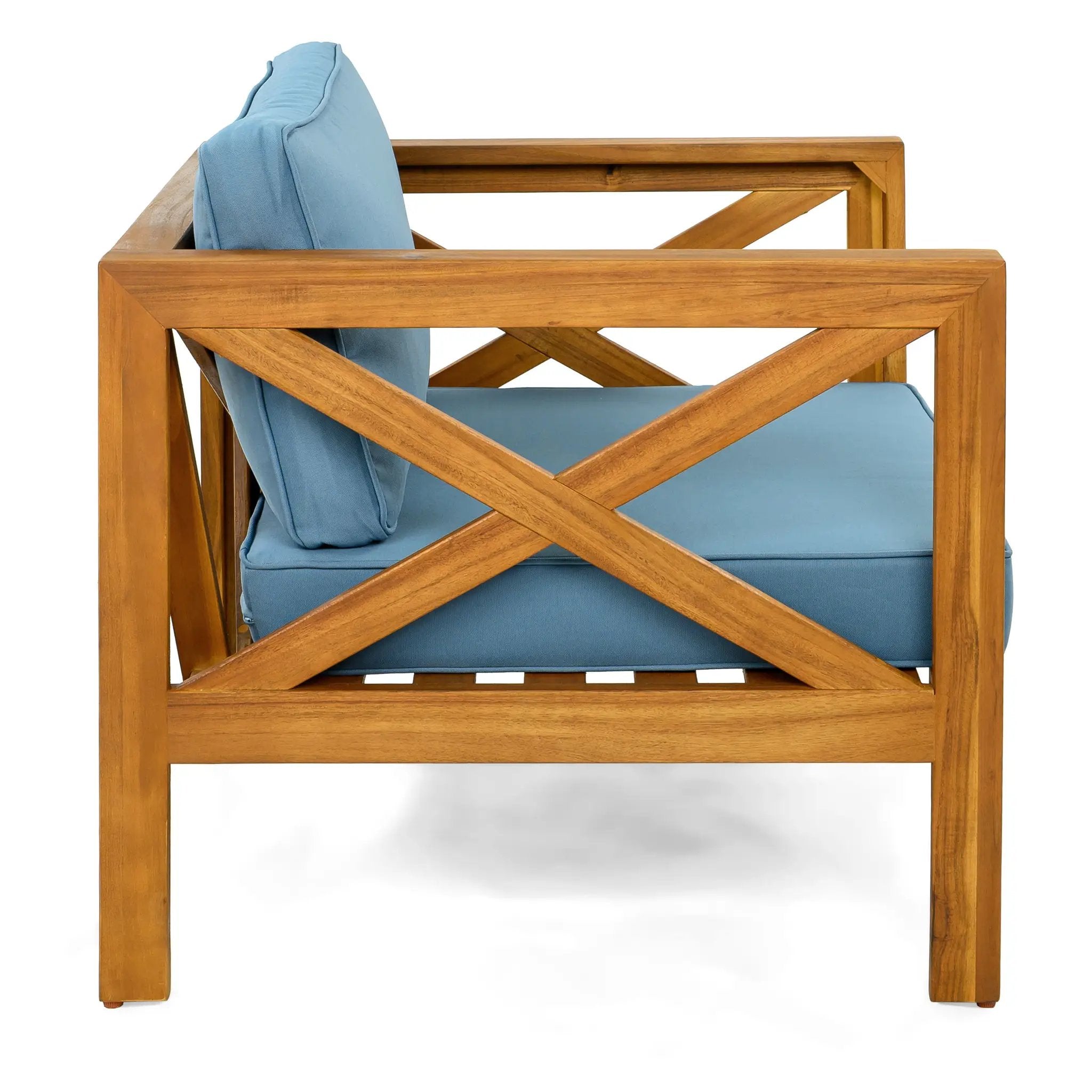 Outdoor Acacia Wood Club Wooden Armchair Set of 4 by HouseOfZazla