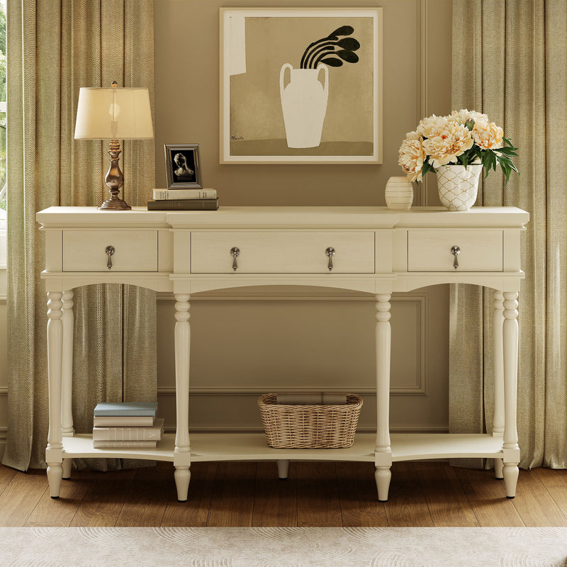 Retro Console Table With 3 Soft Close Drawers by HouseOfZazla