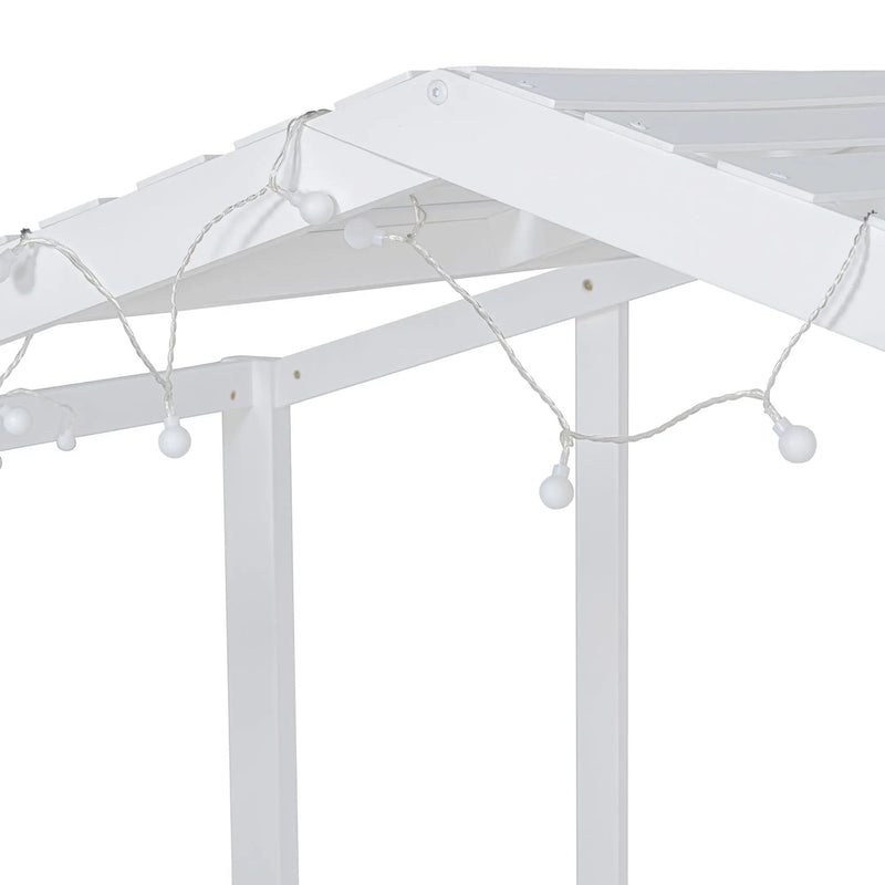 Loft House Bed With Ladder And Slide, With board And Light Strip On The Roof by HouseOfZazla