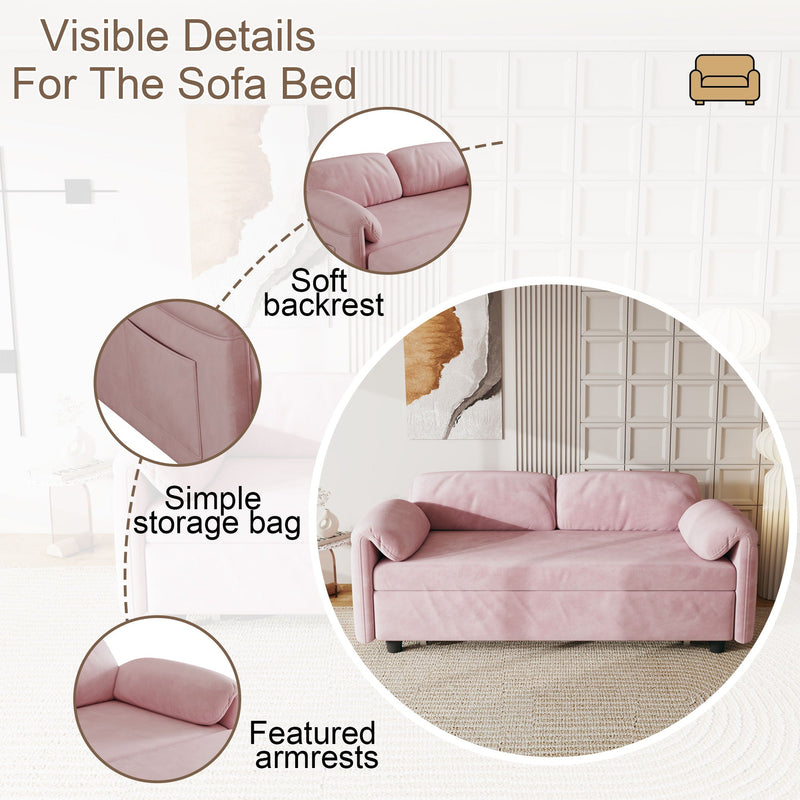 Sofa, Dual Purpose Lounge With Retractable Queen Size Bed by HouseOfZazla