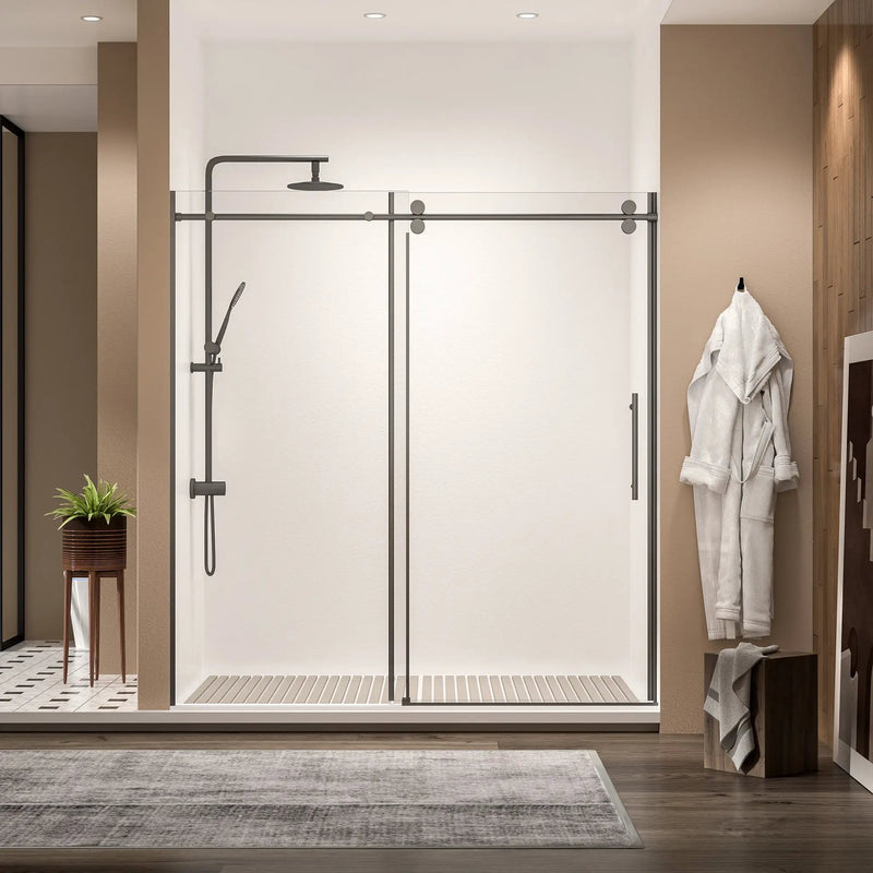 Frameless Single Sliding Shower Door by HouseOfZazla