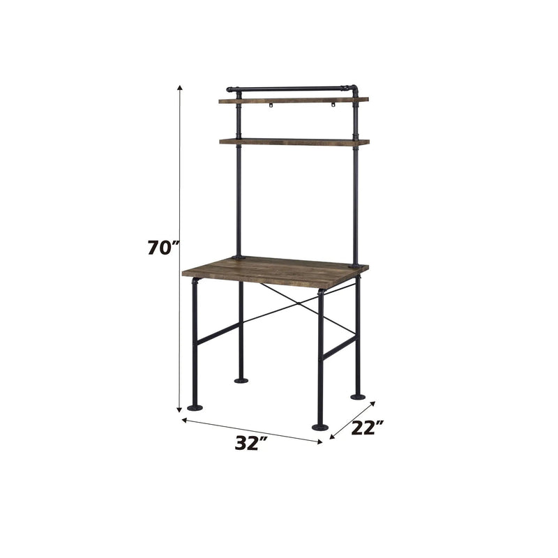 Ensata Rustic Writing Desk - Black / Oak by HouseOfZazla