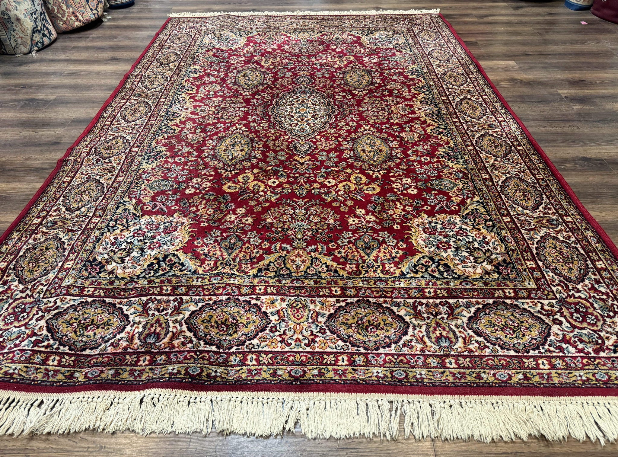Persian Wool Rug 7x10, Couristan Carpet, Belgium Power Loomed Rug, Red, Floral, Traditional by Jewel Rugs