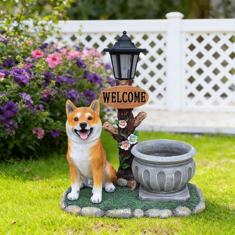 Sitting Akita Dog Planter Garden Decor by HouseOfZazla