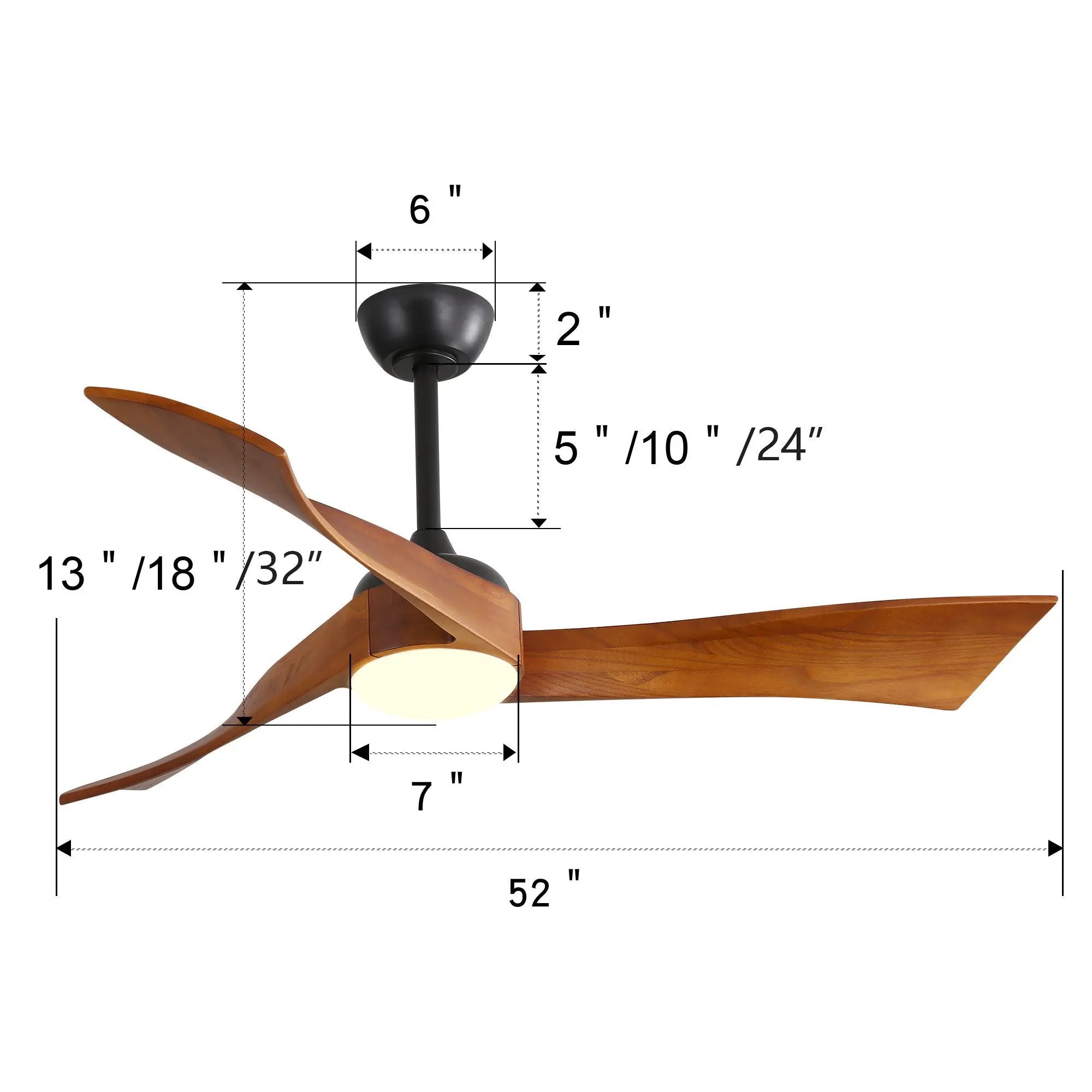 Ceiling Fan With Reversible DC Motor - Black by HouseOfZazla