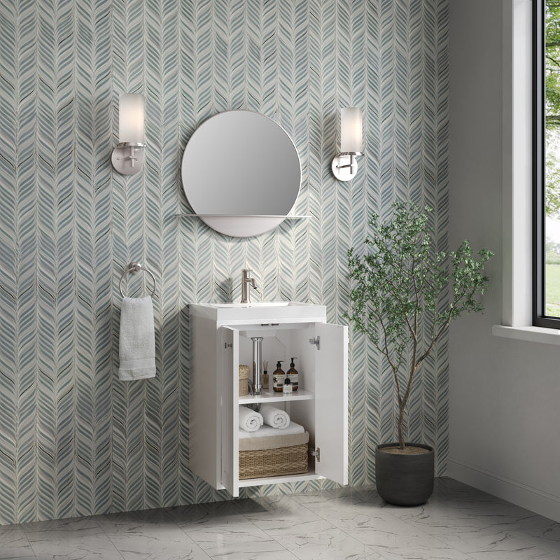 James Martin Chianti 20" Floating Single Bathroom Vanity, Glossy White, view 6