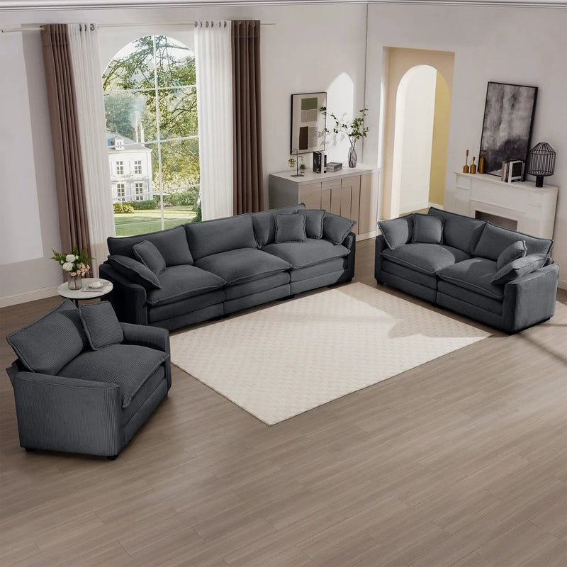 Elegant Oversized Sectional Sofa Set With Deep Seats And Flexible Layout by Unique Piece Furniture