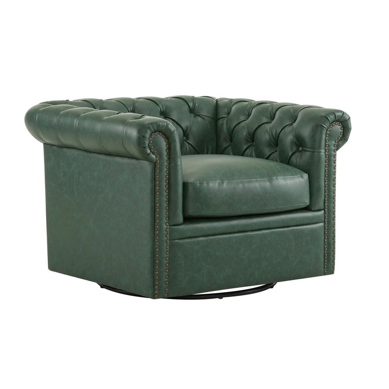 Chesterfield Style Swivel Club Chair With Button Tufted by HouseOfZazla