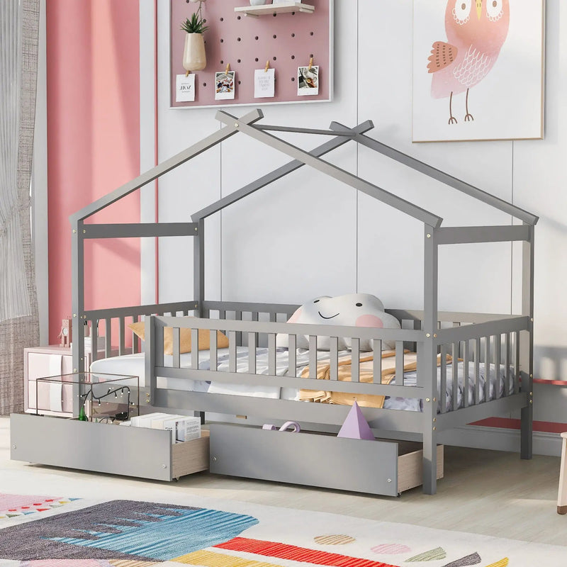 House Bed With 2 Drawers by HouseOfZazla