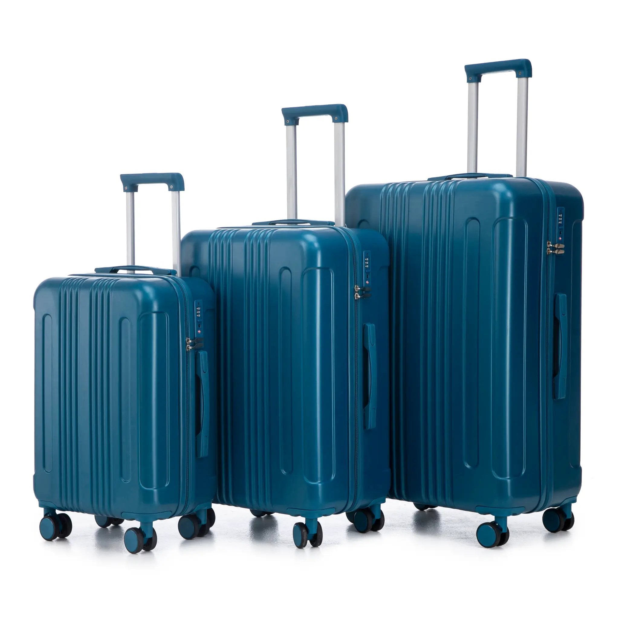 3-Piece ABS Spinner Wheel Luggage Set 20"/24"/28" Dark Blue by HouseOfZazla