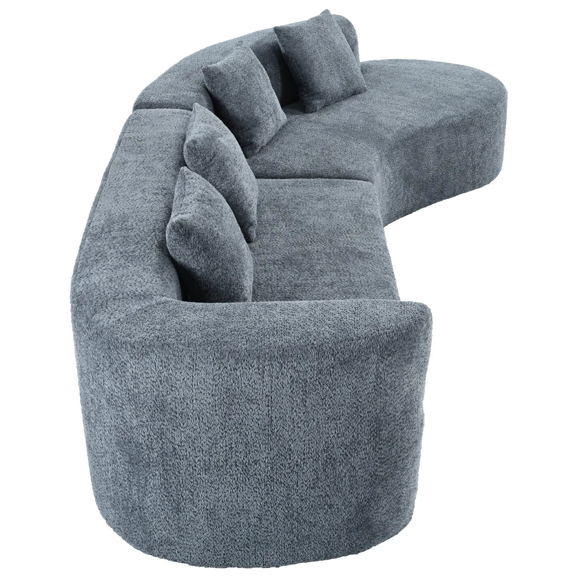U_Style 132" Modern Sectional Sofa with Curved Design by HouseOfZazla