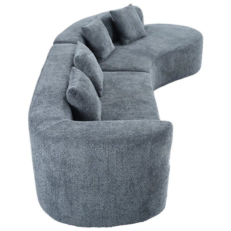 U_Style 132" Modern Sectional Sofa with Curved Design by HouseOfZazla