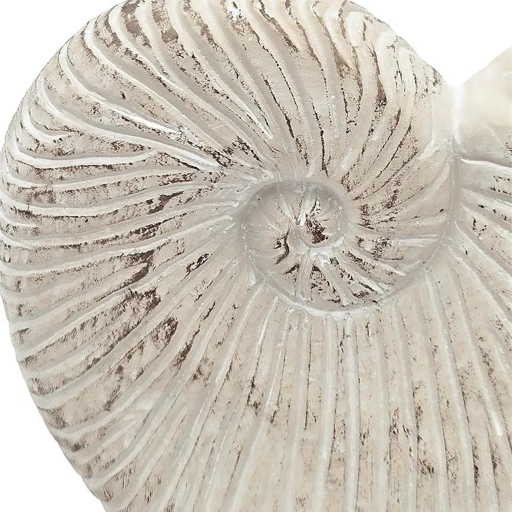 11.5x6.7x7.7" Sand and Cement Nautilus Shell Planter with Textured Beige Finish by HouseOfZazla