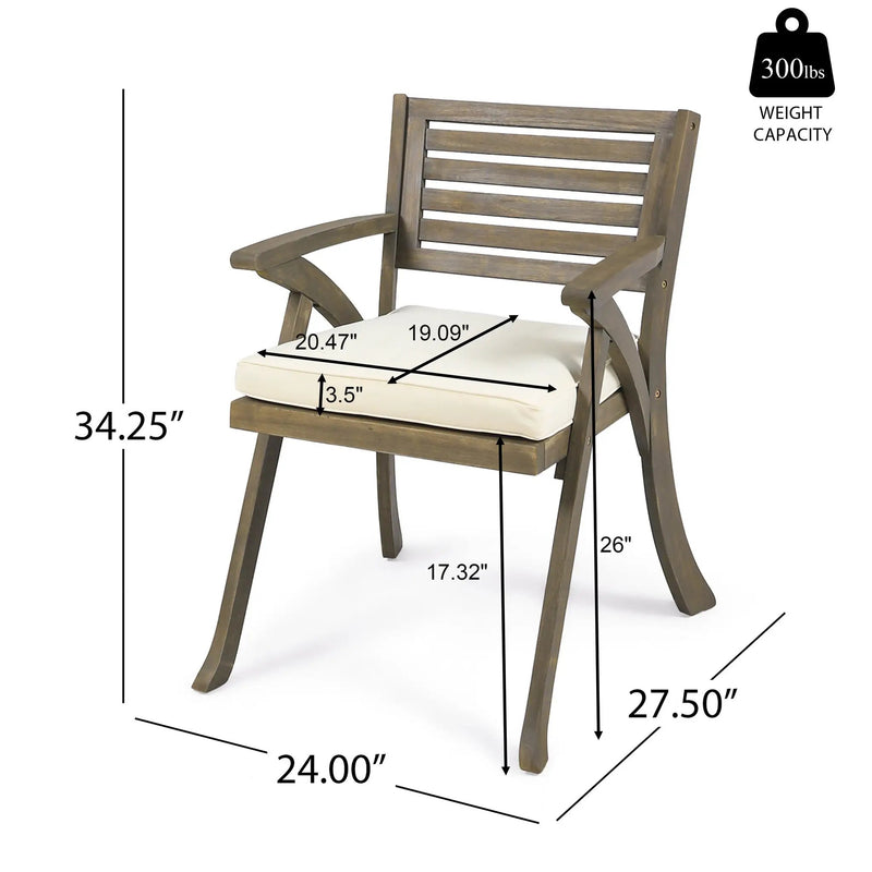 Helen Outdoor Acacia Wood Dining Chair by HouseOfZazla