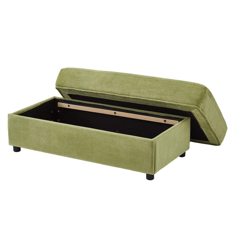 Modern Style Armchair Chaise Lounge Sofa Couch With Movable Storage Ottoman, USB Ports, Cup Holders, Phone Holder, Side Pockets by HouseOfZazla