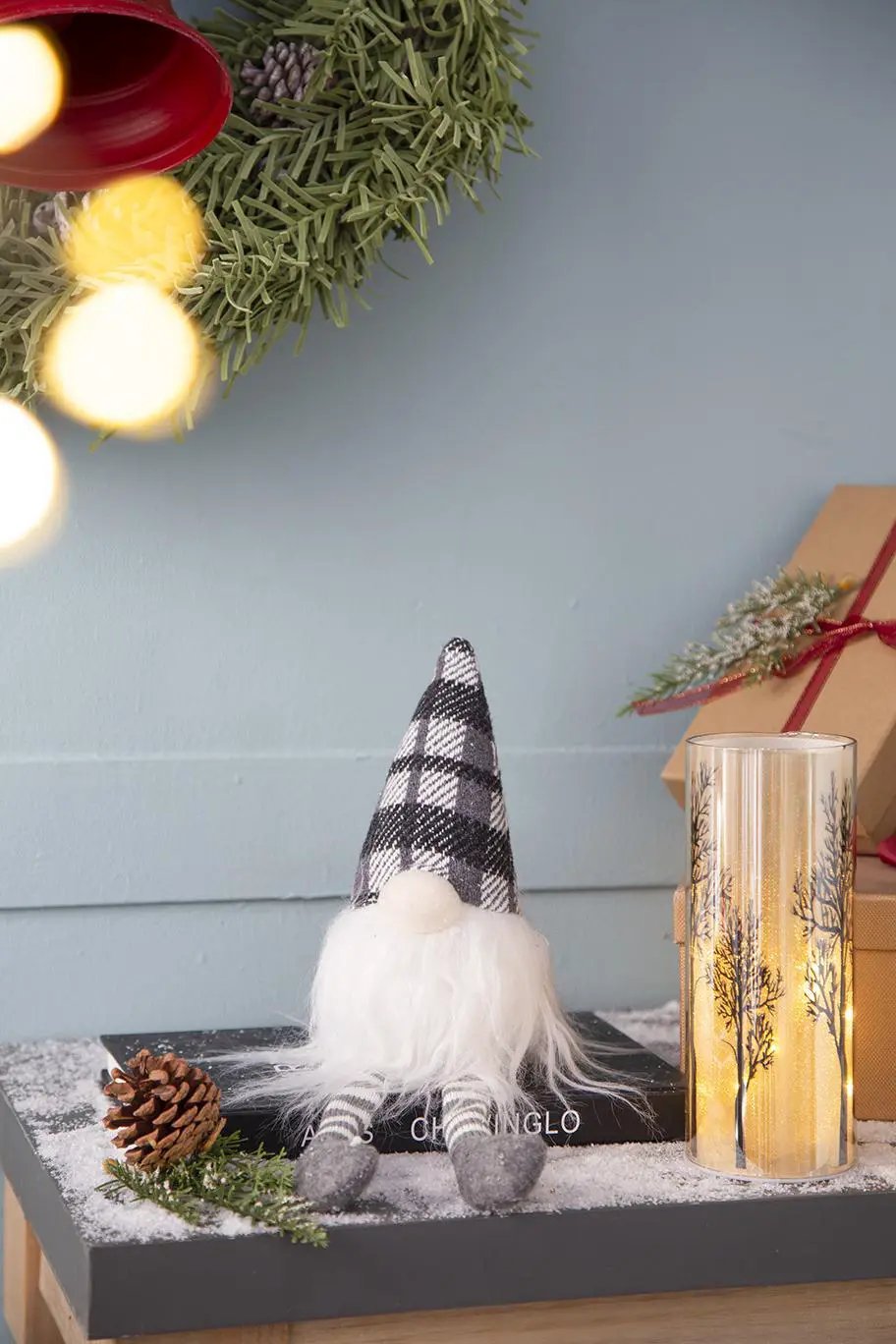 3 Pieces Sitting Gnome, Christmas Table Home Ornaments For Holiday Party Gifts - White / Gray by Unique Piece Furniture