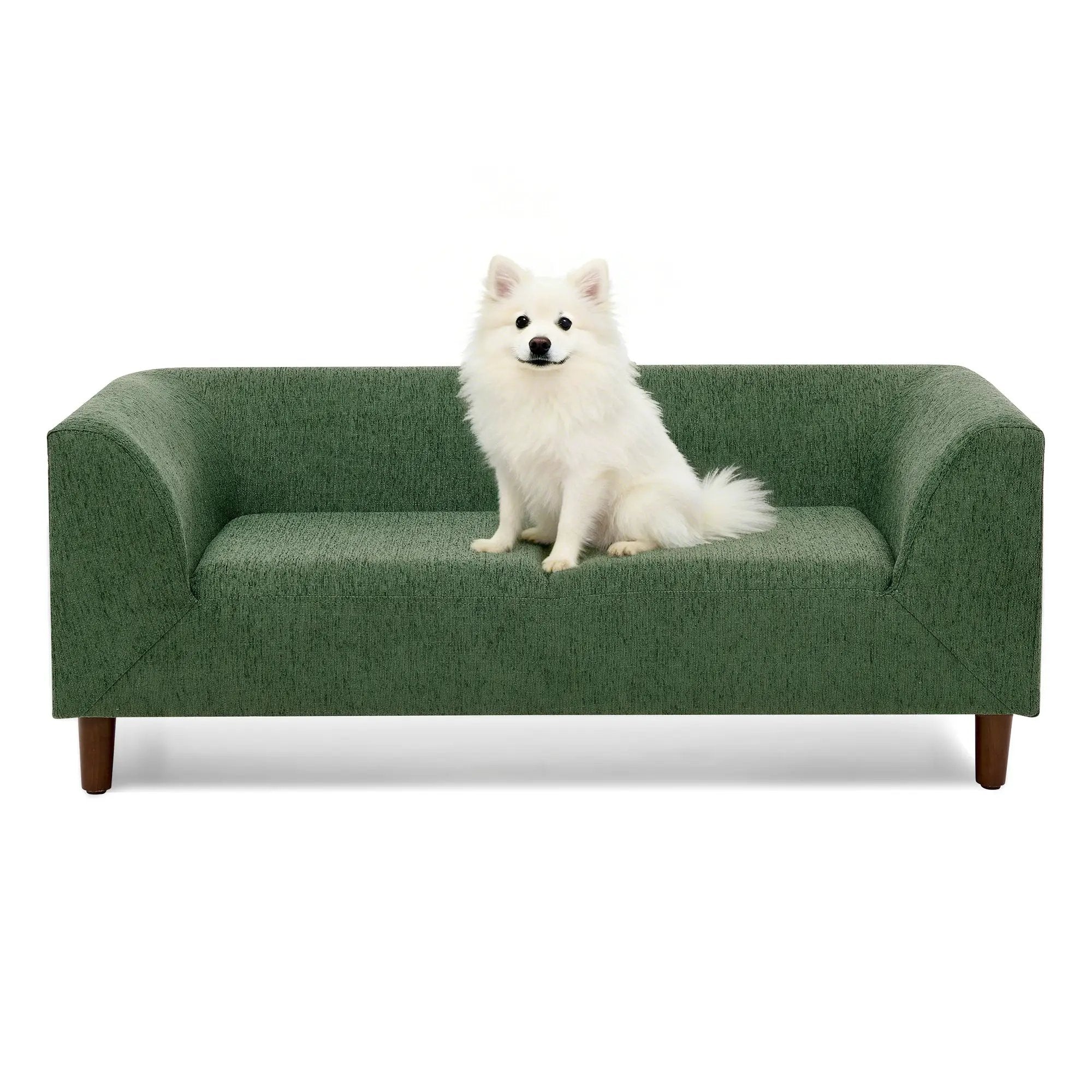 Pet Sofa with Backrest and Armrests - Modern Olive by HouseOfZazla