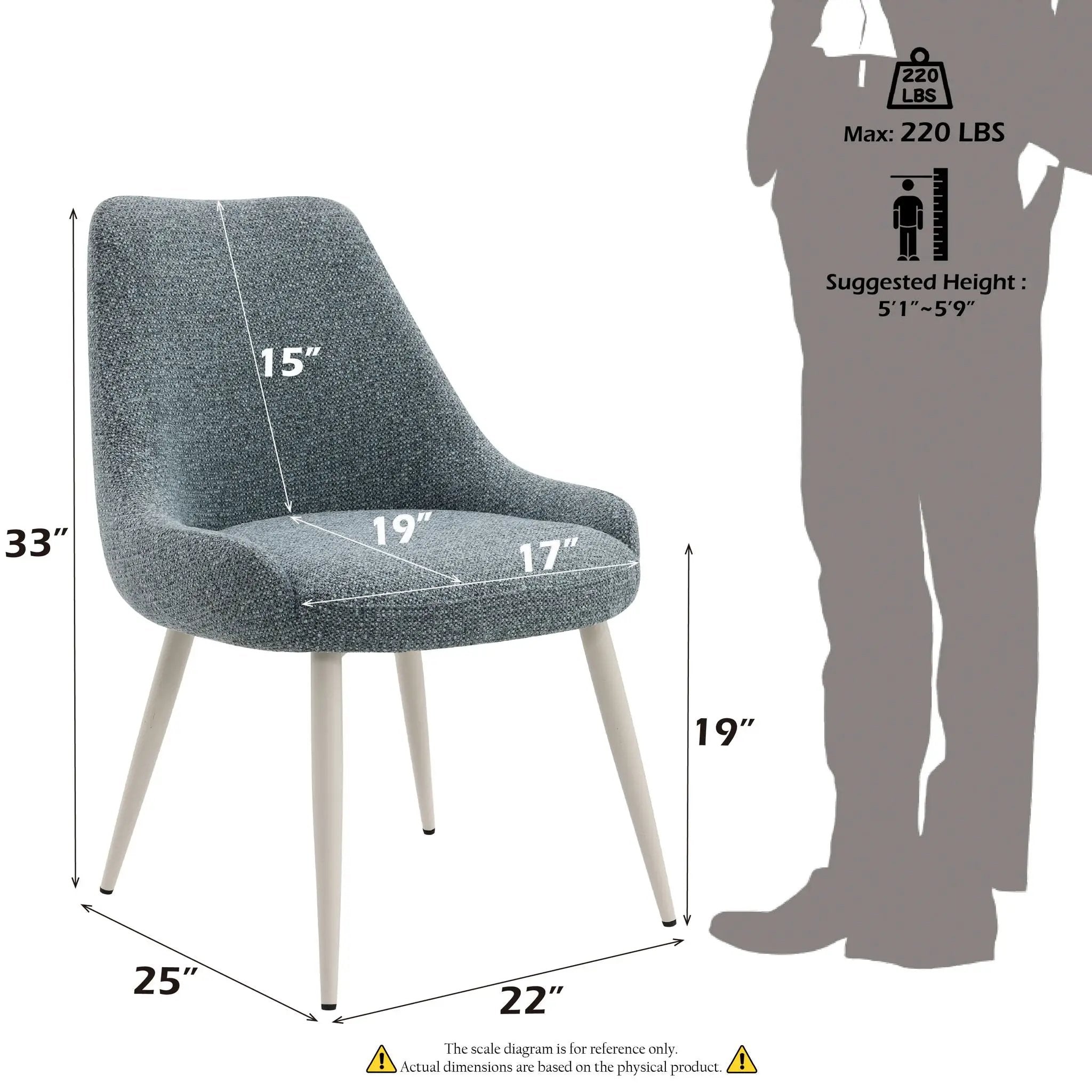 Table Side Chair - Light Blue by Unique Piece Furniture