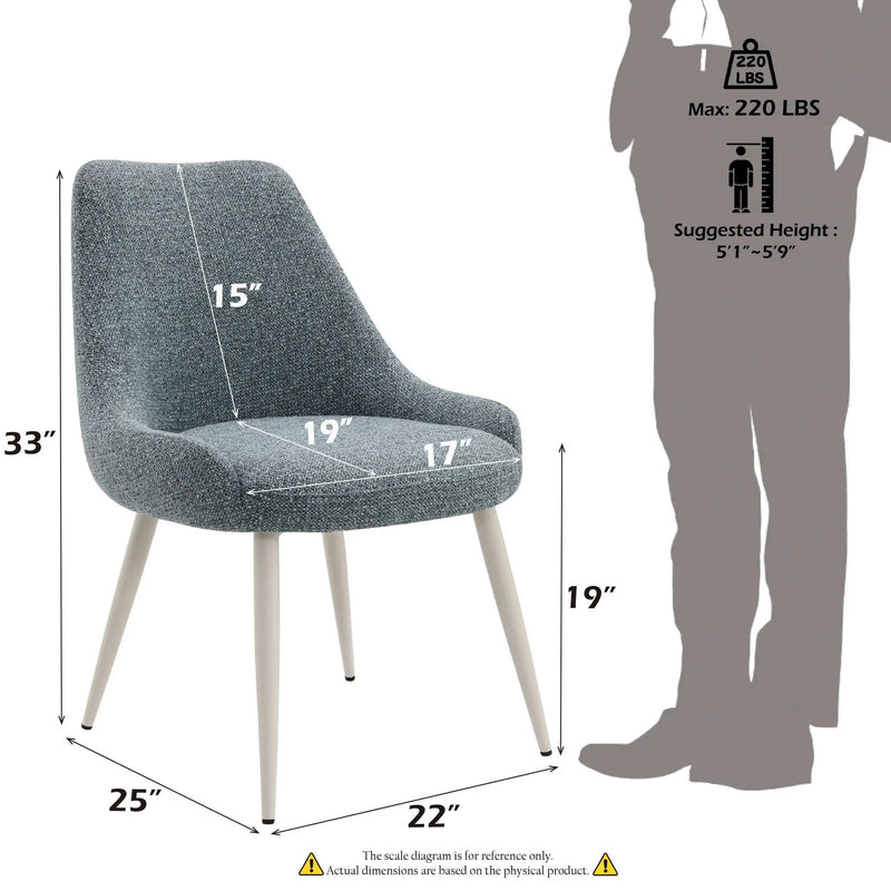 Table Side Chair - Light Blue by HouseOfZazla